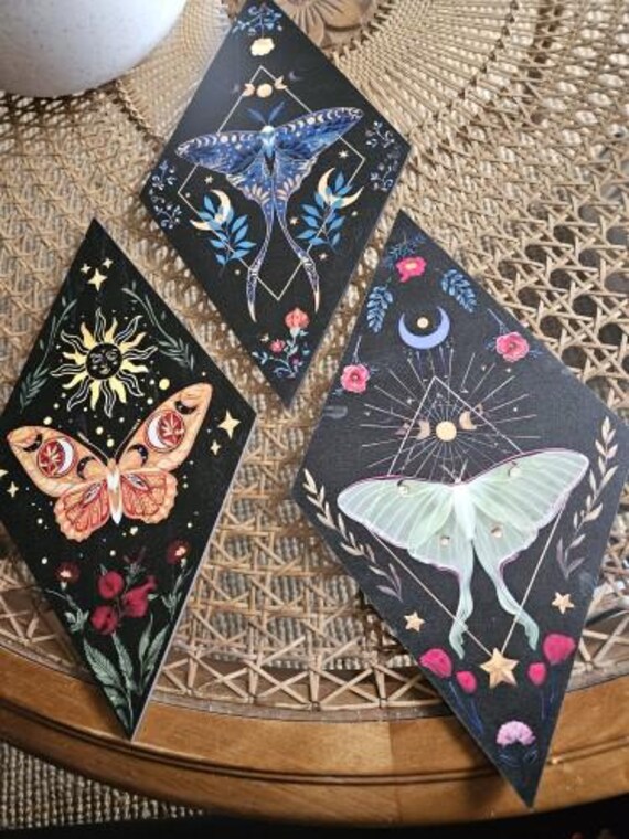 Butterfly Rhomboid Wooden Wall Decor Moon Star Colored Drawing Wall Art Nordic Home Decoration Home Decoration Accessories Gift