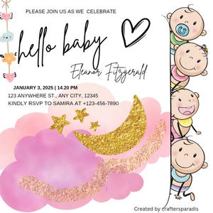 Elegantes und einzigartiges Babypartyeinladungskarten-Design
