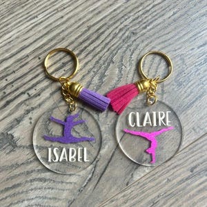 Personalized Gymnastics Keychain, Custom Gymnast Bag Tag, Team Gifts, Gymnastics Accessories