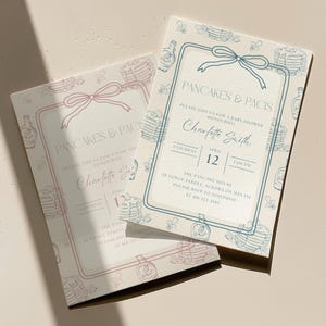 Pancakes & Pacis Baby Brunch Invitation Template, Boy Baby Shower Invite, Girl Baby Brunch Invite, Baby Pacifier Sprinkle