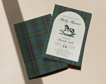 Ralph Lauren Baby Shower Invitation Template, Vintage Rocking