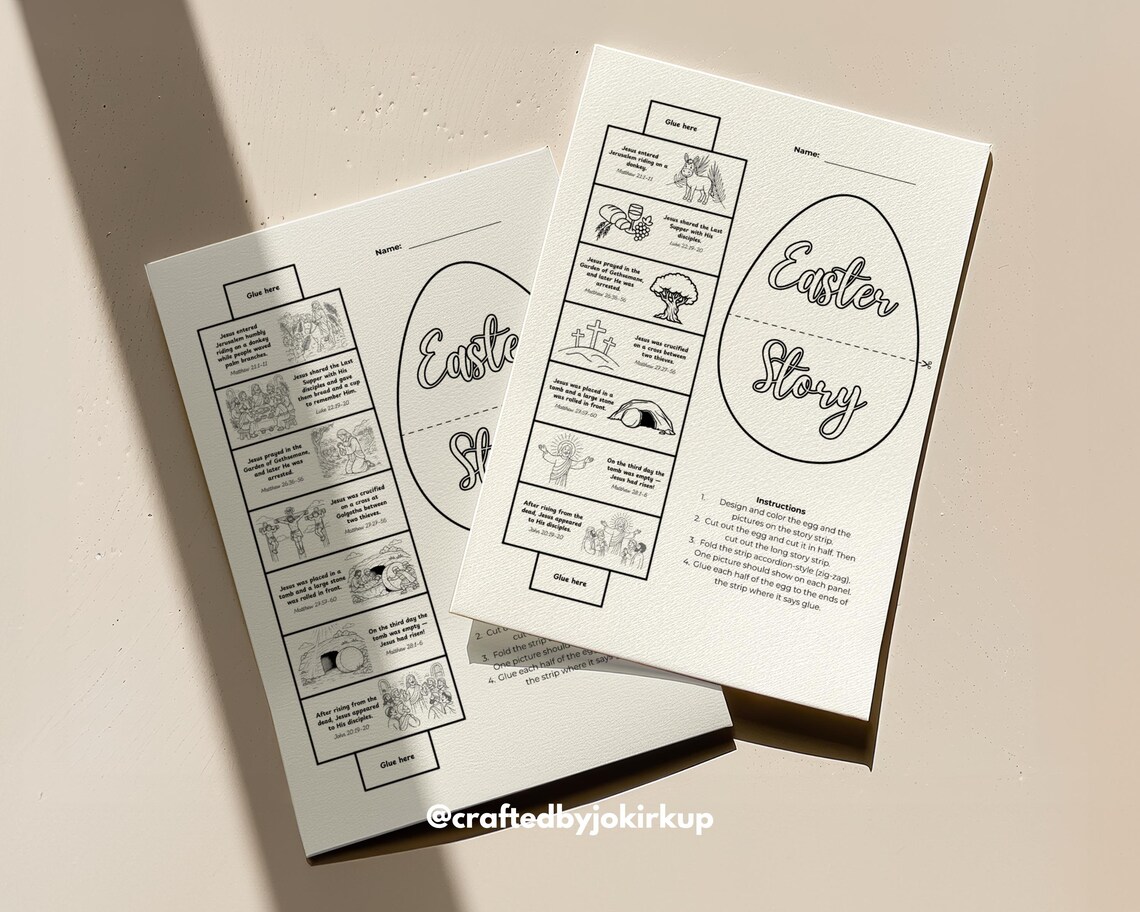 Easter Story Craft Printable for Kids, Holy Week Activity, Sunday ...