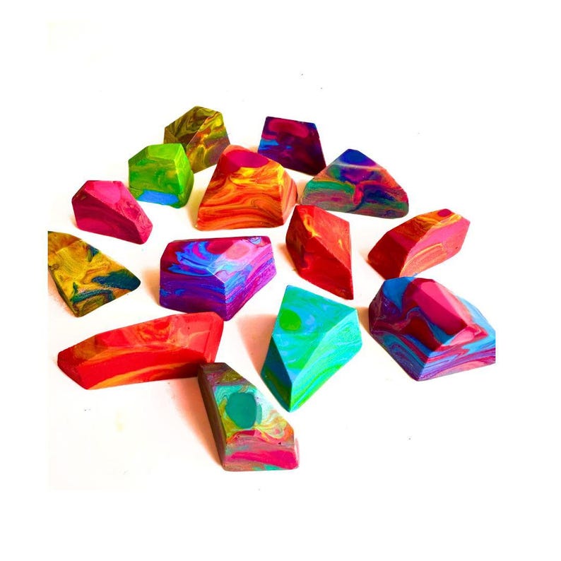 Birthday Party Favor Handmade Crayons Rock Shaped Crayon Toddler Coloring Gifts Preschool Birthday Gift Chunky Kid Art Travel Activity Toy Creative Play Set Themed Crayons Reusable Storage Jar Swirling Colors Little Hands Perfect Size