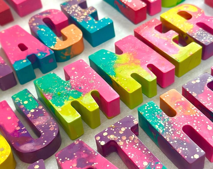 Personalized Glitter Name Crayons: Kids Learning Toy, Custom Room Decor, Gift for New Baby