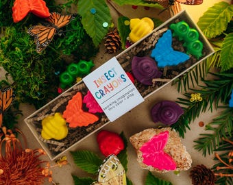 Bug Crayon Set Handmade Crayons Insect Party Favor Toddler Birthday Gift Creative Kids Art Supply Screen Free Activity Coloring Gifts Nature