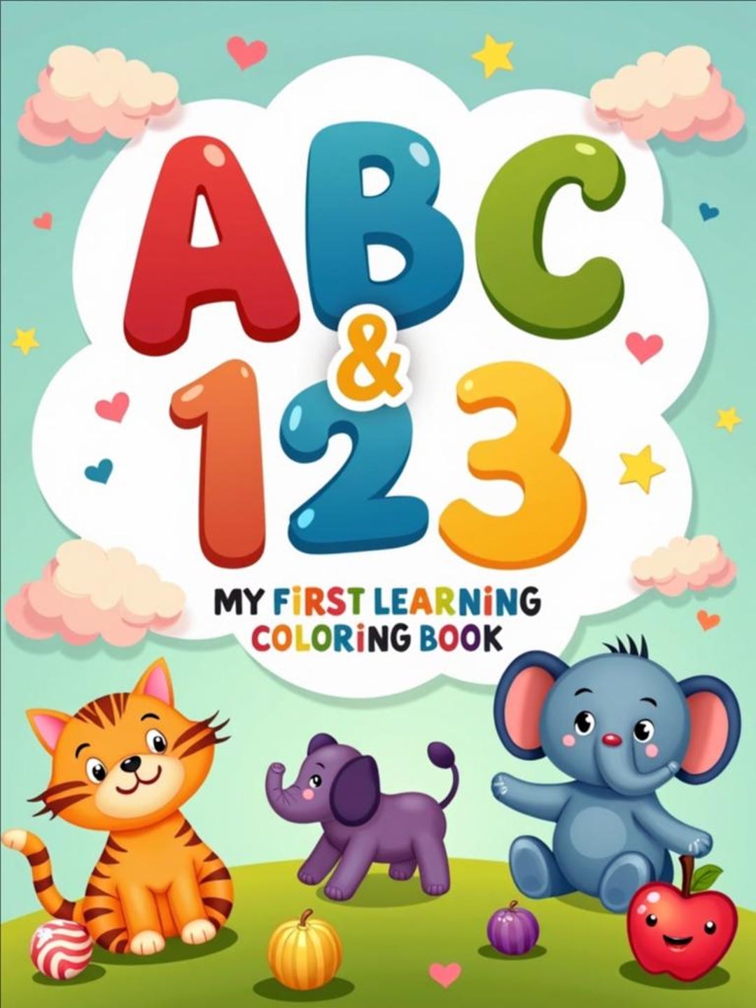 ABC and 123 Coloring Book for Toddlers | 36 Pages of Letters & Numbers ...