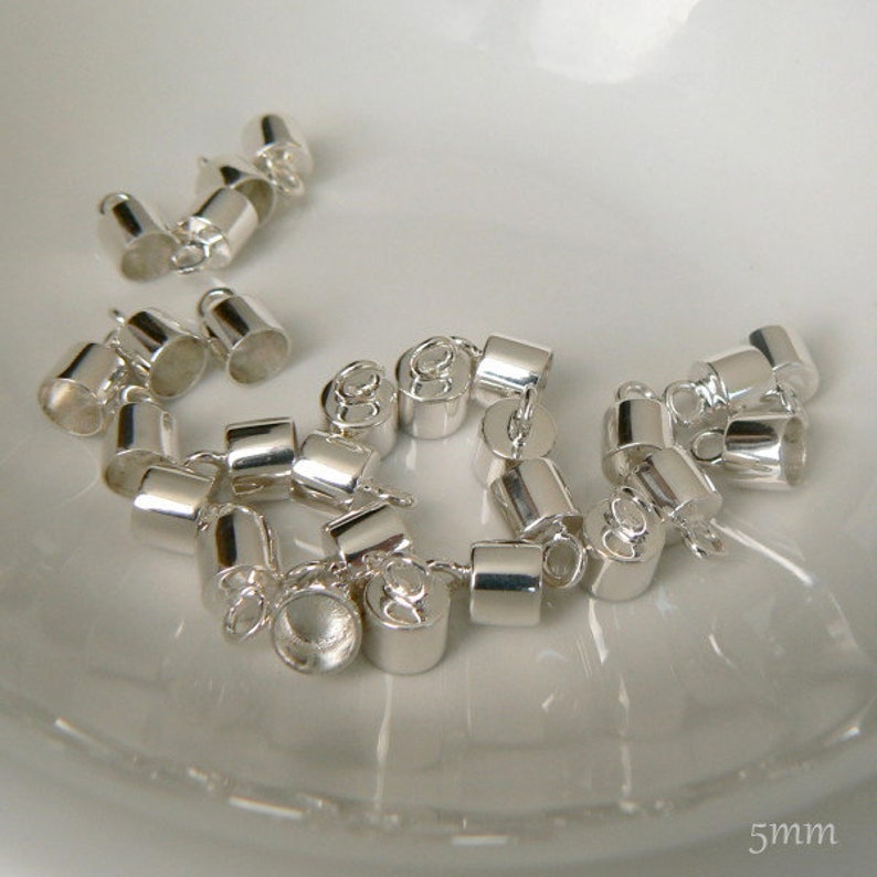 4/5/6/7/8/10/12mm STERLING Silver/gold End/pendant Caps Etsy