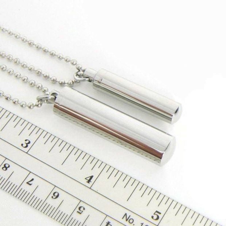 Stainless Steel TUBE Keychain fob (key/ chain/ ring/ metal/ case/ bottle/ cylinder/ hanging/ pills/ medication/ mints/ self-defense) 