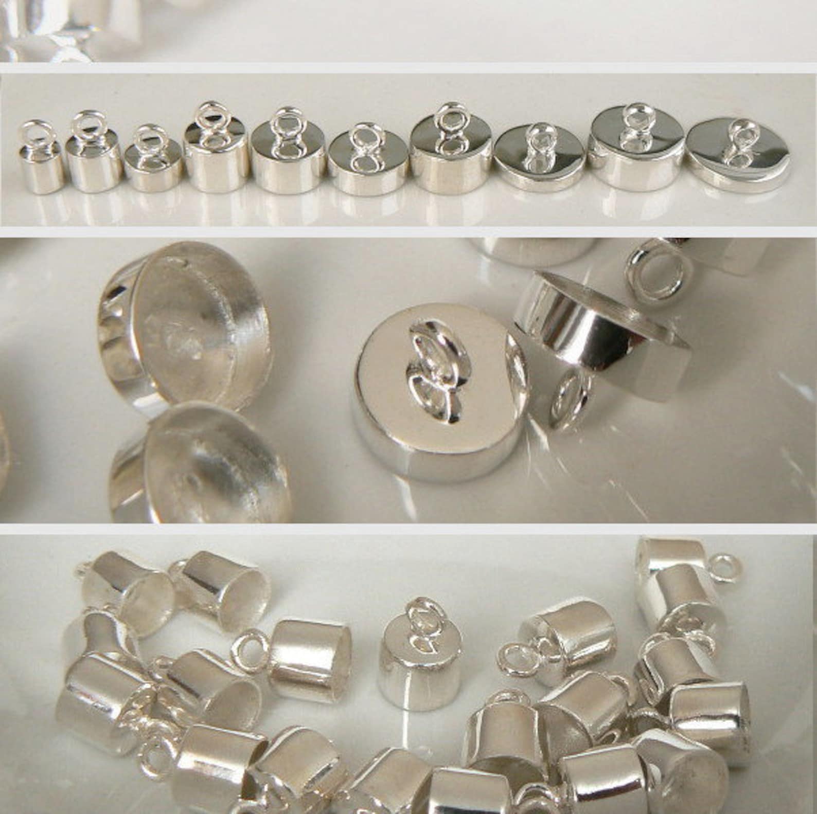 4/5/6/7/8/10/12mm STERLING Silver/gold End/pendant Caps Etsy