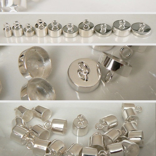 STERLING Silver End/pendant Caps 5mm/6mm Etsy