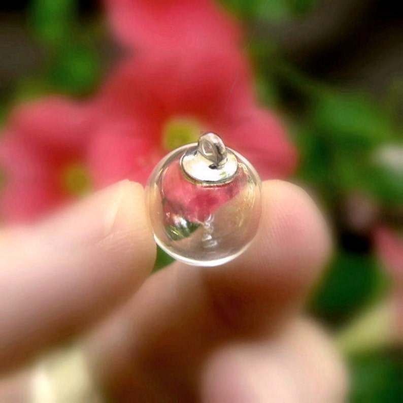 5 GLASS Pendants with simple loop caps Etsy
