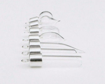 Esquirla 2 Pieces Glass Tube Pendant Necklace with Jar Esquirla 2 Pieces Glass Tube Pendant Necklace with Jar