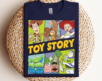 T-shirt rétro Disney Pixar Toy Story personnages Buzz Woody Aliens, Magic Kingdom T-shirt unisexe cadeau d'anniversaire de famille T-shirt adulte enfant tout-petit