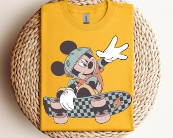Mickey Mouse Skateboard Shirt, Mickey T-Shirt, Disney Sweatshirt, Boy's Disney Shirt, Disney Shirt, Mickey Skateboarding T-Shirt