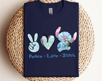 Peace Love Stitch Shirt, Stitch Shirt, Disney Shirt, Gift For Her, Lilo And Stitch Tee, Disneyworld Shirt, Cute Stitch Shirt