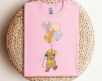 Disney Askungen Gus Love Cheese med Musse Pigg ballongtröja, söt Gus-tröja, Disney Gus Gus-tröja, Disneyland familjematchande tröja