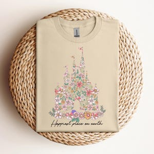 Happiest Place on Earth Shirt, Magic Kingdom Shirt, Disney Castle Floral Shirt, Magical World Shirt, Magical Kingdom, Disney World Shirt
