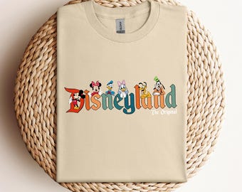 Camiseta original de Disneyland con colores cómodos, camiseta de Mickey Disneyland, camiseta de Mickey y sus amigos, camiseta de Disneyland, camiseta de Disney para mujeres y hombres