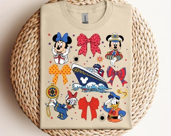 Camiseta de Disney Cruise Coquette, camiseta de Mickey and Friends Cruise, camiseta de Disney Mickey Cruise Line, camisetas de Disney Family Cruise, camiseta de Mickey Cruise