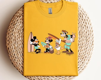 Mickey en vrienden strandshirt, Disney Summer, Disney surfshirt, Mickey surfshirt, shirt strandfeest