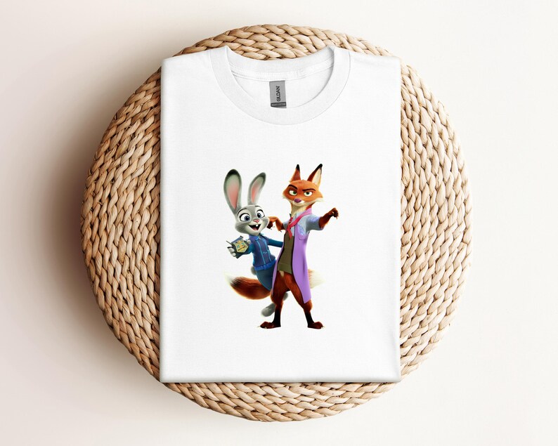 Disney Zootopia 2 Tee, Disney Zootopia Characters Shirt, Zootopia Kids Shirt, Zootopia Friends Shirt, Nick Wilde Judy Hopps Couple Shirt image 6