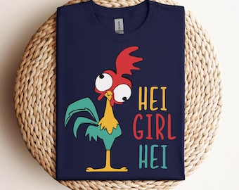 Comfort Colors® Moana Funny Chicken Hoodie, Disney Princess Moana Sweatshirt, Hei Girl Hei Moana 2 Sweatshirt, Disney Vacation Group Sweater