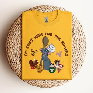 Remy Ratatouille I&#39;M Just Here For The Snacks Shirt, Ratatouille Tee, Anyone Can Cook Tee, Ratatouille Remy Little Chef Anyone Can Cook Tee