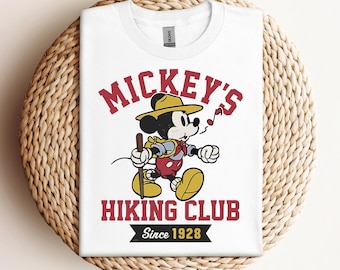 Disney Mickey Mouse Mickey's Hiking Club Retro T-Shirt, Disneyland Family Vacation, Birthday Gift Adult Kid Toddler Tee