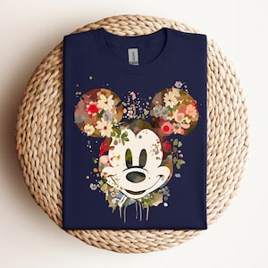 COMFORT COLORS Flower Mickey Shirt, Disney Garden Festival Shirt, Mickey Shirt, Floral Disney Shirt, Floral Mickey Shirt, Gardener Gift
