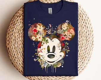 COMFORT COLORS Flower Mickey Shirt, Disney Garden Festival Shirt, Mickey Shirt, Floral Disney Shirt, Floral Mickey Shirt, Gardener Gift