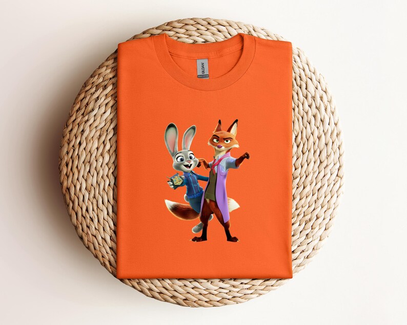 Disney Zootopia 2 Tee, Disney Zootopia Characters Shirt, Zootopia Kids Shirt, Zootopia Friends Shirt, Nick Wilde Judy Hopps Couple Shirt image 2