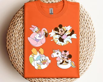 Mickey en vrienden-shirt, Disney zomershirt, Disney poolshirt, Mickey Beach-shirt