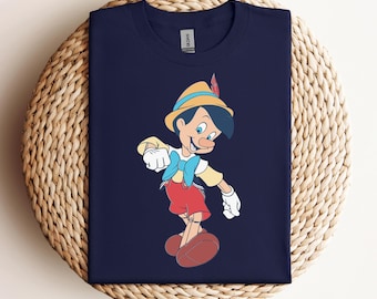 Disney Pinocchio Vintage Porträt T-Shirt, Pinocchio Film Shirt, BTW Familie Passendes T-Shirt, Disneyland Familie Passendes Shirt