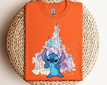 Maglietta Comfort Colors® Disney Stitch, Maglietta Minnie Stitch, Maglietta Stitch, Maglietta Disney, Maglietta Stitch Castle, Maglietta Stitch Disney World
