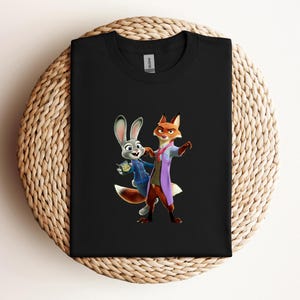 Disney Zootopia 2 Tee, Disney Zootopia Characters Shirt, Zootopia Kids Shirt, Zootopia Friends Shirt, Nick Wilde Judy Hopps Couple Shirt image 7