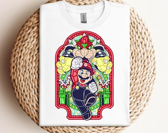 Super Mario Adult Shirt, Retro Mario Tee, Funny Cartoon Gamer Gift, Super Mario Kids T-shirt, Unisex Shirt,Gift T-shirt Child, Super Mario