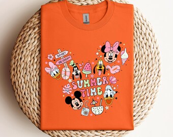 Disney Sommerzeit Shirt, Micky und Freunde Shirt, Disneyworld Shirts Familie, Micky Ohren Shirt, Disney Freunde Shirt, Disneyland Shirt
