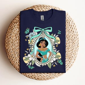 Retro Coquette Bows Jasmine Princess Crop Tee, Disney Princess Baby Tee, Princess Birthday Girl Shirt, Disney Girly Shirt, Baby Tee Crop Top