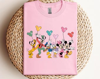 Camiseta de globos de Disney, sudadera de Mickey y sus amigos, camiseta de Disneyland, camiseta de viaje de Disney, camiseta de Minnie, camiseta de Goofy Dog, camiseta de Pluto