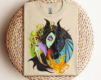 Retro Disney-schurken T-shirt Doornroosje, malafide draak shirts, T-shirt verjaardagscadeau, shirt Disneyworld, shirt Disneyland familie-uitje