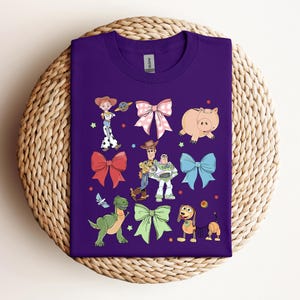 Coquette Bows Watercolor Disney Toy Story Shirt, Pixar Toy Story T-shirt, Woody Jessie Buzz Alien Rex Tee, Disneyland Family Matching Trip