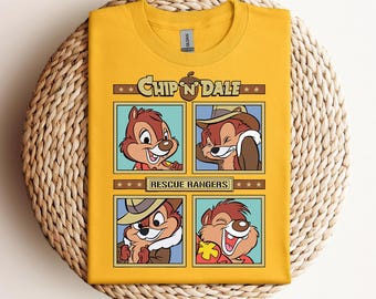T-shirt photo Disney Chip 'N' Dale, émotions mignonnes, chemise Chip and Dale rigolote, voyage WDW Magic Kingdom Disneyland, vacances en famille