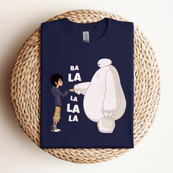 Baymax and Hiro Hamada Fist Bump Ba La La La La T-Shirt, Disney Big Hero 6 Matching Tee, WDW Magic Kingdom Disneyland Family Vacation Gift