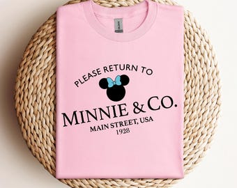 Maglietta Minnie & Co., Maglietta Minnie & Co. fondata nel 1928, Maglietta Main Street, Magliette Disney, Felpa Disney Trip, Si prega di restituire la maglietta