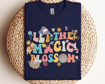 Shirt Winnie de Poeh laat de magische bloesem, Winnie de Pooh bloement-shirt, Disney Epcot bloementuin festivalshirt, Disney familie-uitje shirt