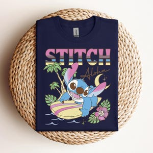 Disney Stitch Aloha Tropic Surf T-Shirt, Disney Stitch Shirts, Aloha Lilo & Stitch Shirt, Tropical Surfing Tees, Disney Summer Holiday Shirt