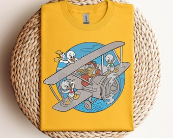 Disney Ducktales MC Quack Dewey Louie Huey Flying High Retro Shirt, WDW Magic Kingdom Disneyland Family Vacation Holiday Birthday Gift