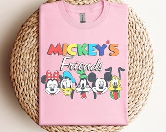 Disney Mickey en vrienden regenboogshirt, Donald Duck Minnie Mickey Pluto Goofy shirt, bijpassende shirt Disneyland familie, Disney vakantie-T-shirt