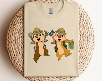 Maglietta Comfort Colors® Chip N Dale Safari, maglietta Chip e Ciop, maglietta Disney Chip e Ciop, maglietta Chip e Ciop Animal Kingdom, Disney Safari