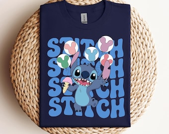 Comfort Colors Disney Stitch Shirt, Disney Stitch Balloon T-Shirt, Stitch Disneyworld Tee, Disney Vacation Gift, Disney Castle Sweatshirt
